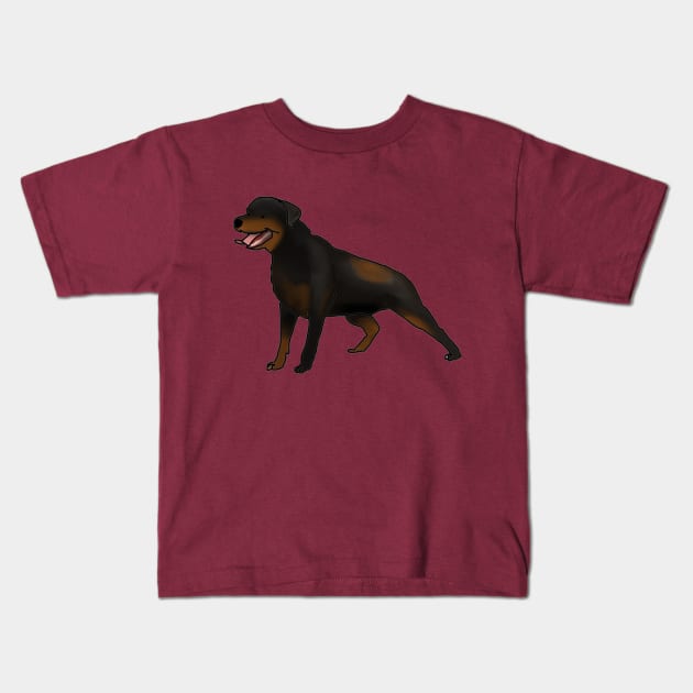 Rottweiler v2 Kids T-Shirt by Kcael